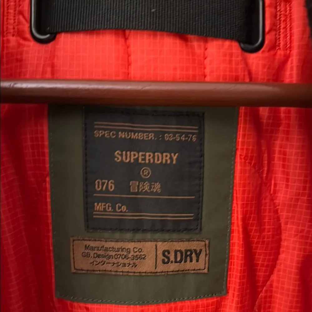 Superdry Olive Green Hooded Men's Jacket - Picture 3 of 6